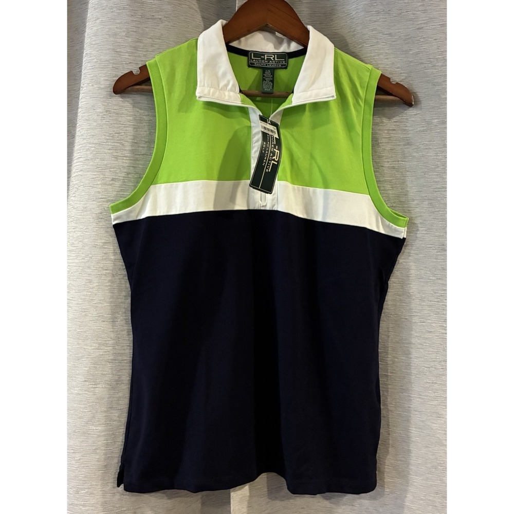 Ralph‎ Lauren Ralph Lauren Active 1/4 Zip Large Womens Blue Green Vest  Flaw